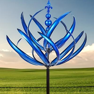 Metallisches Schmiedeeisen, rotierende Gyro-Windmühle, Harlow Windspiel, Schmiedeeisen-Windmühle, rotierende Windmühle für den Außenhof, Gartendekoration