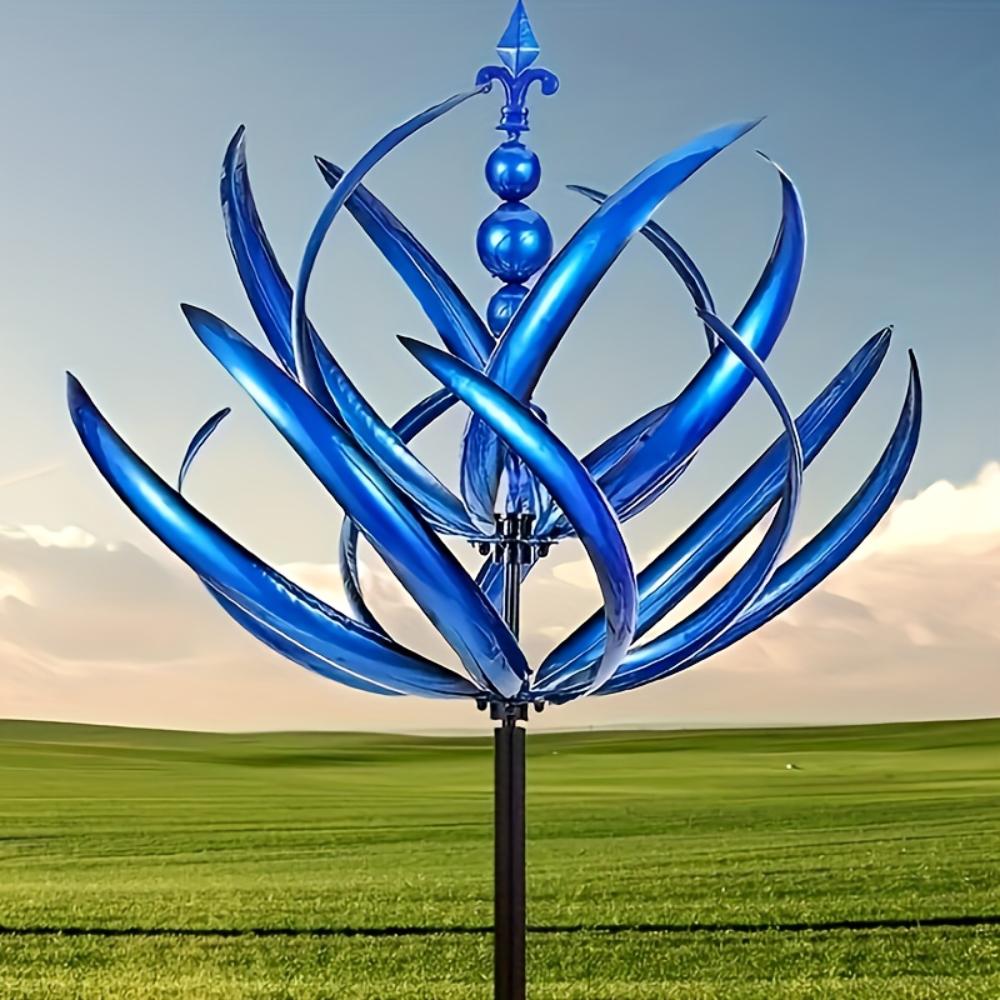 Ventora Unisex Metal Wrought Iron Rotating Gyro Windmill, Harlow Wind Spinner, Wrought Iron Windmill, Outdoor Courtyard Rotating Windmill, Garden Garden Decoration