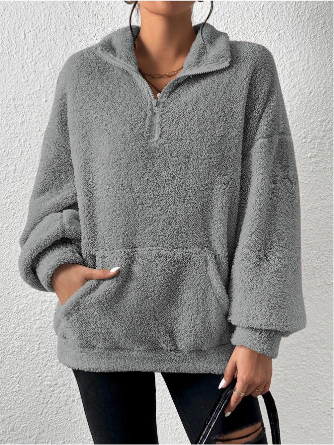 Damen-Sweatshirt mit Stehkragen und Fleece-Futter, Herbst/Winter 2023