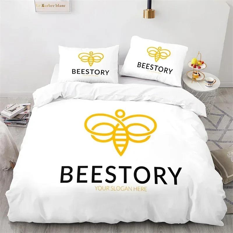 Comforter Cartoon Bee Insect Honeybee Bedding Set Microfiber Wild Animal Comforter King For Teens Boys Kawaii Home Decor