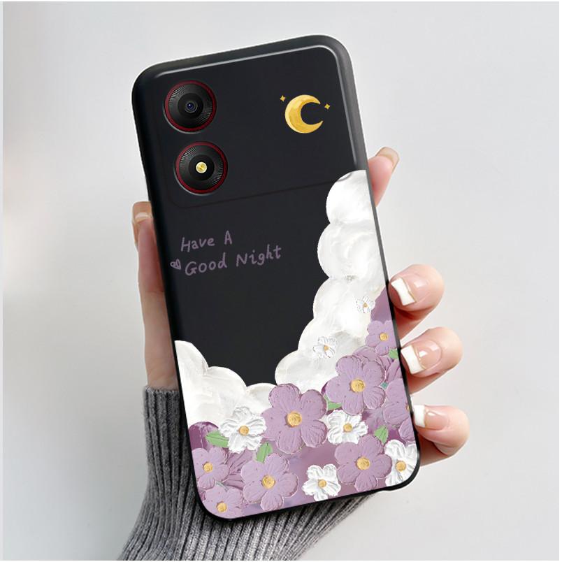 Casing For ZTE Blade A34 / A54 4G Phone Case Shell Aesthetic Cute Cat Astronaut Soft TPU Silicone Black Protective Cover Bumper