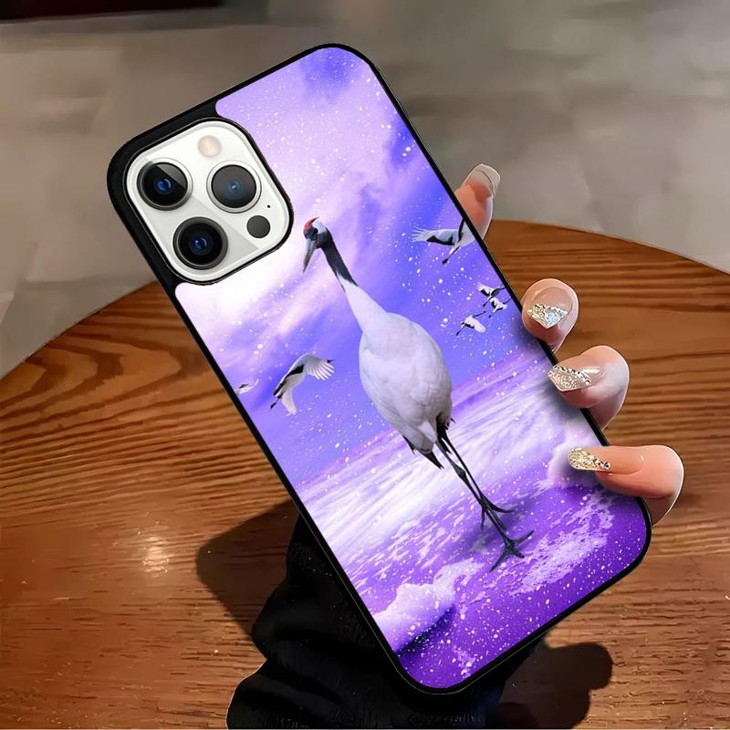 Red-crowned Crane Bird Phone Case For iPhone 17 Air 16 15 14 13 12 11 Pro Max Max Plus Bumper Case Cover
