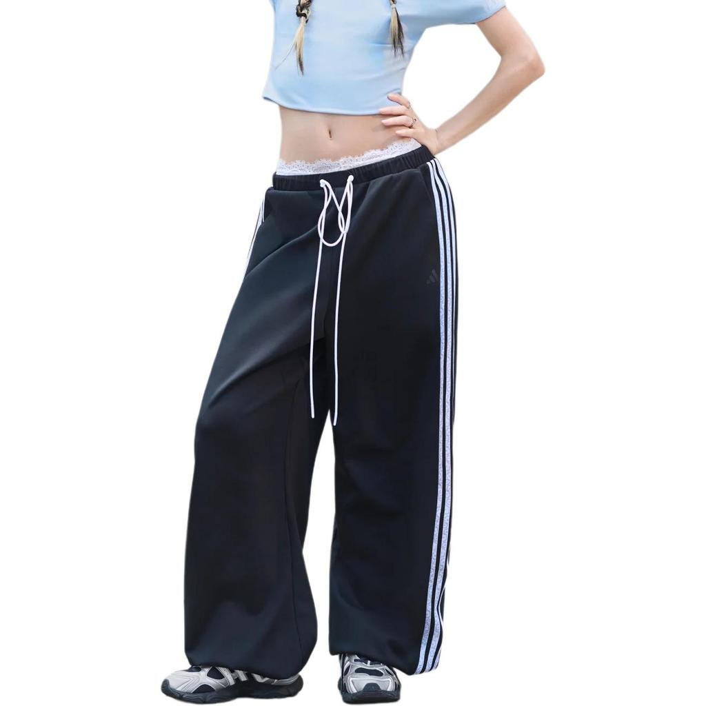 Adidas Dance Knit Pant Cool Loose Striped Drawstring Knitted Sports Pants Women pants KX6702