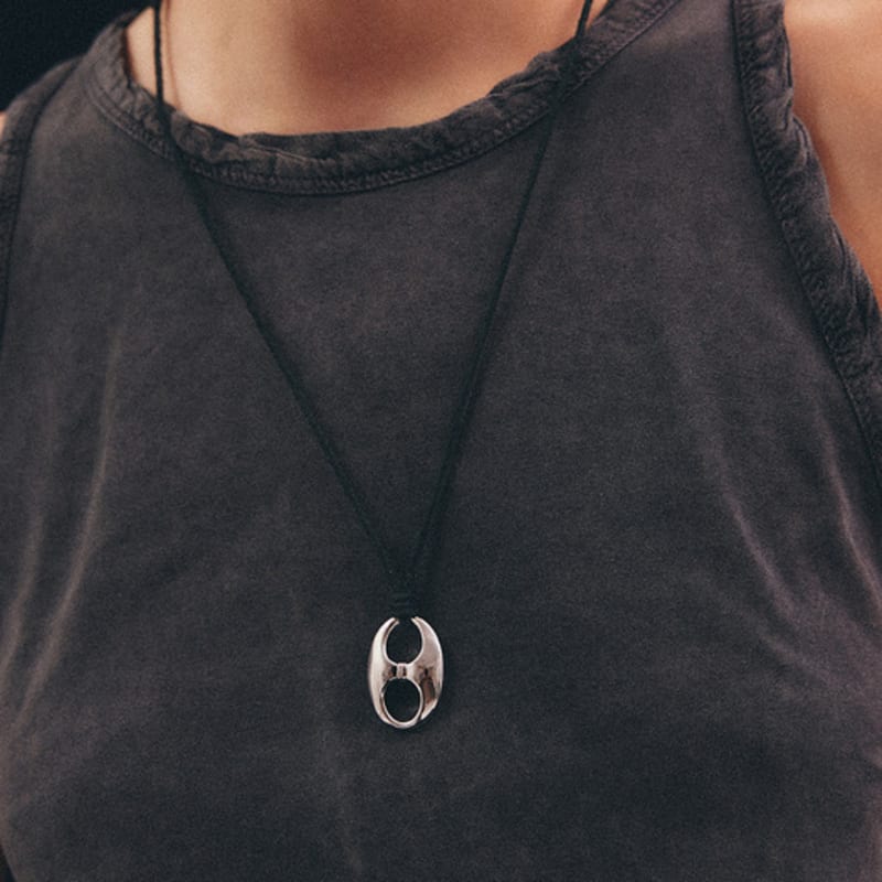 Lowool Black Suede Pignose Necklace
