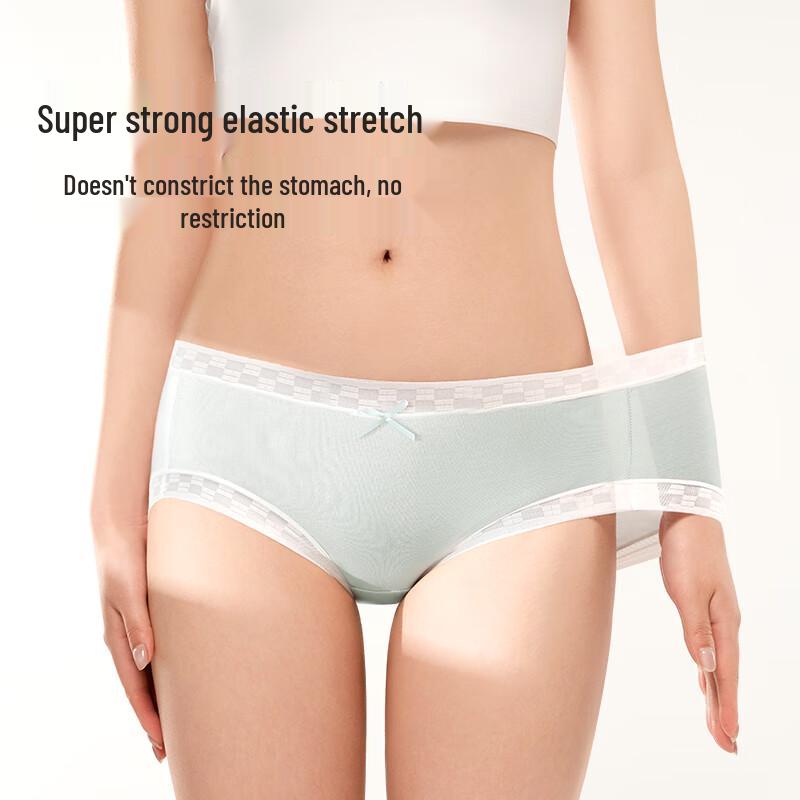 Freego Women's Mid-Waist Seamless Antibacterial Mulberry Silk Briefs 4-Pack