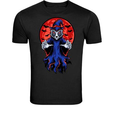 Halloween Wolf Wizard T-Shirt - Spooky Werewolf Magic Graphic Tee