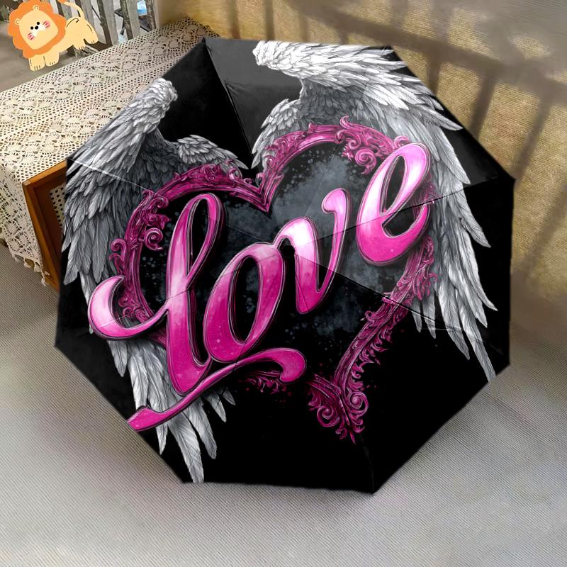 1 PC Automatic Folding Umbrella - Swan Dance Pattern, Portable & Foldable Design with 8 Ribs, Christmas Birthday Gifts