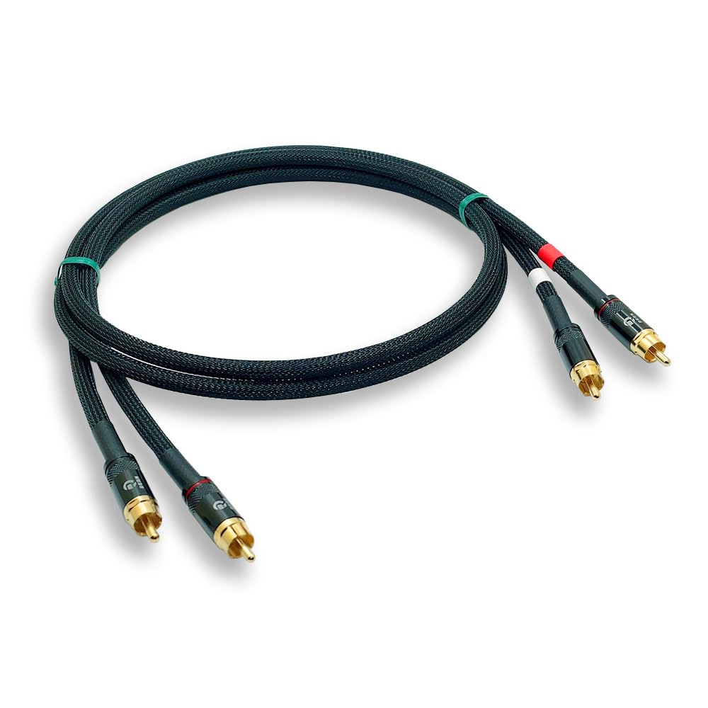 

G-watanabe 2549 RCA Audio Line Cable, Set of 2, Braided Tube Specification | Uses MOGAMI 2549 | 4-core OFC (Oxygen-Free Copper) Structure | Kester 44