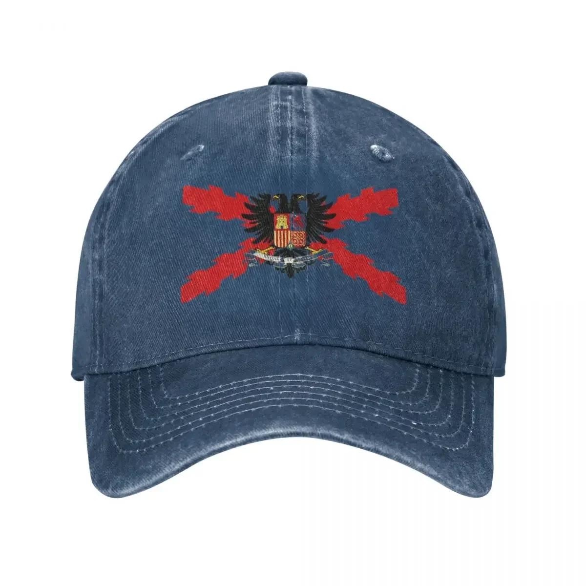 

Spanish Burgundy Cross Baseball Caps Distressed Denim Ski Cross of Saint Andrew Sun Cap Unisex Outdoor Golf Adjustable Cap One Size