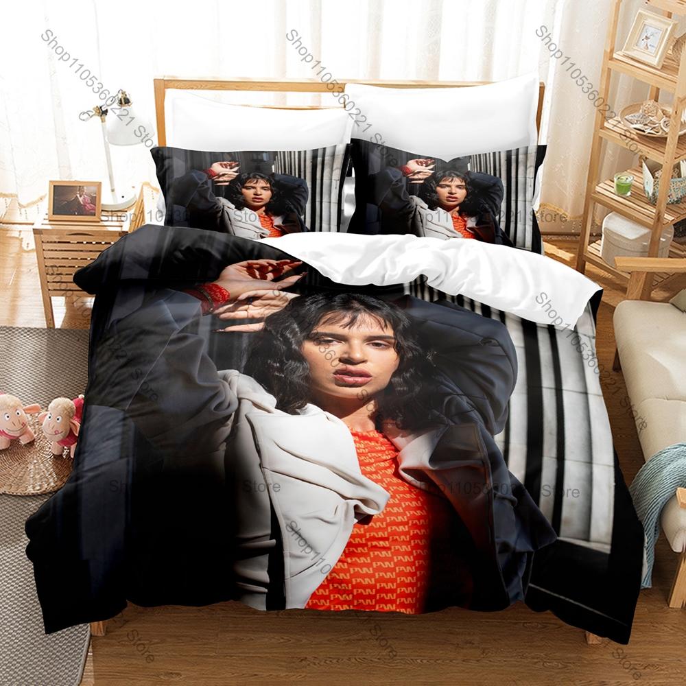 Nathy Peluso Duvet Cover + 2 Pillowcases, Popular Latin Singer Print Bedding Set Soft Fabric Bedroom Decor Gift for Reggaeton