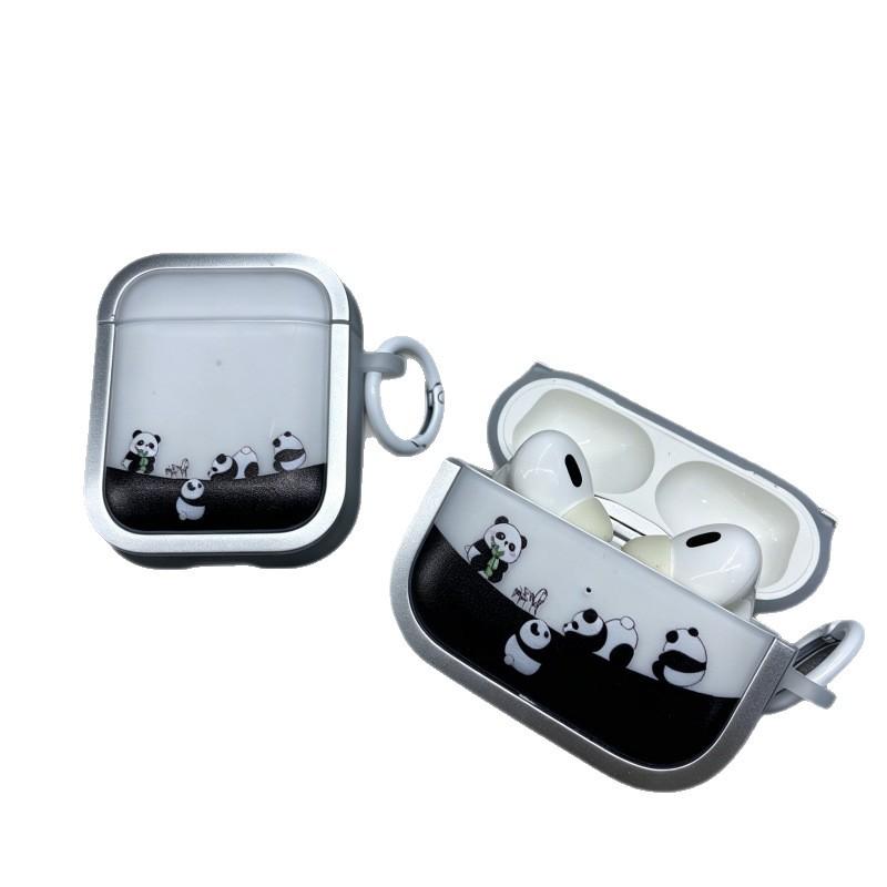 Cartoon Electroplated Photo Frame Mountain Panda for Apple Bluetooth Headset Case AirPods1 Bluetooth Pro1/1