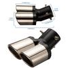Twin Head Curved Exhaust Tail Pipe Fits 60mm Outlet Car Exhaust End Pipes Oblique Outlet Tailpipes Muffling End Tip Round