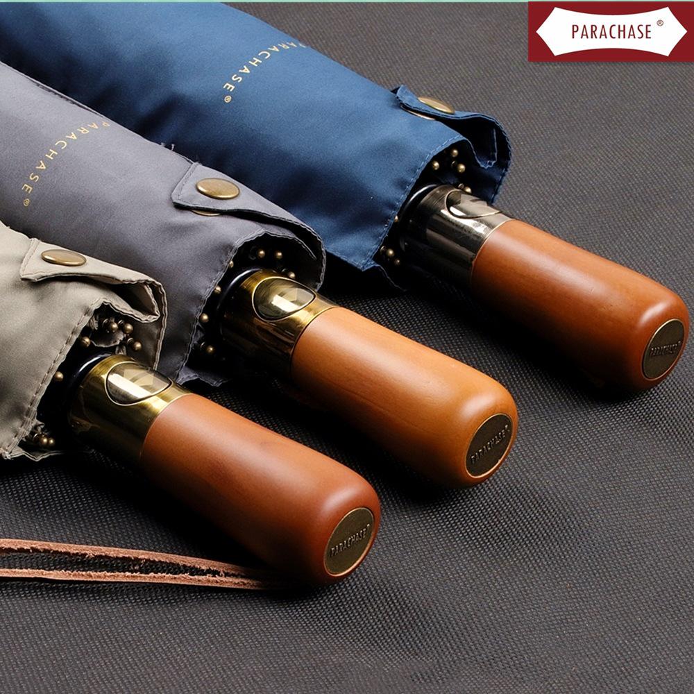 

PARACHASE Automatic Ten-Rib Double-Layer Extra Large Windproof Business Sun and Rain Umbrella хакі