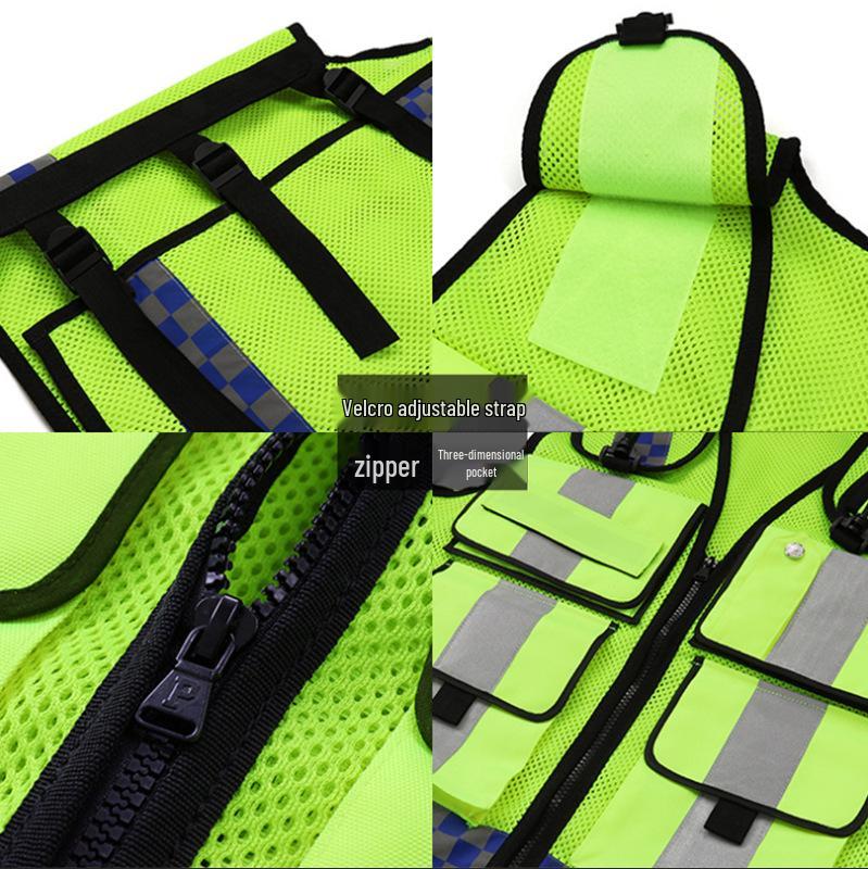 Multi-Functional Reflective Traffic Safety Vest for Construction and Road Protection