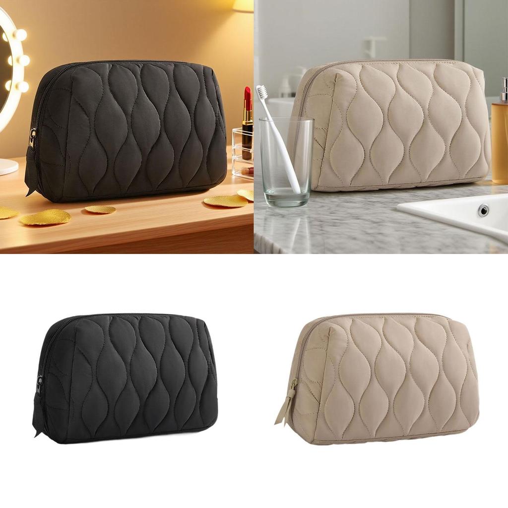 Bolsa de Almacenamiento Organizadora de Cosméticos para Maquillaje Bolsa Cosmética de Apertura Amplia Ligera Acolchada