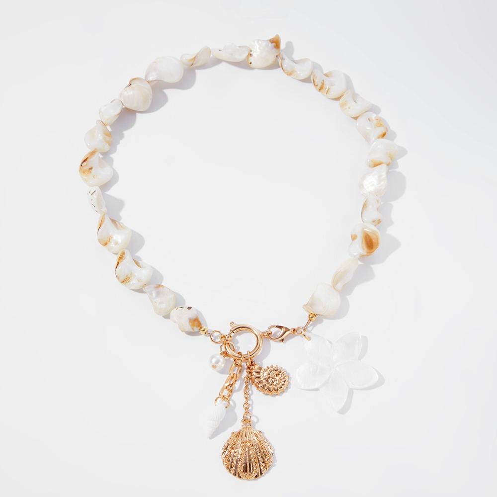 Conch Marine Style Necklace Flower Beach Beaded Jewelry Elegant Shell Necklace Bracelet  Vacation