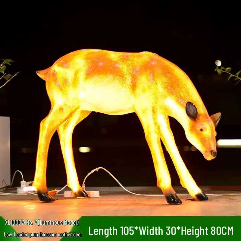Outdoor Luminous Sika Deer Sculptures