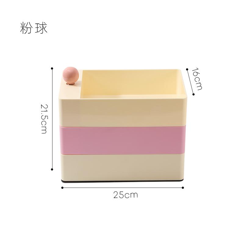 

Multi-Layer Dopamine Jewelry Storage Box Rotatable Bedroom Cloakroom Jewelry Cosmetics Box Nordic Style рожевий