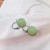 Kolczyki koła ze sztucznego jadeitu Vintage Delikatne Mankiet Hipoalergiczne Codzienne i Imprezowe Prezent