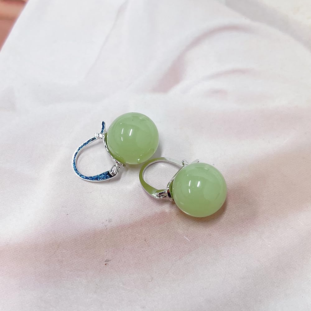 Kolczyki koła ze sztucznego jadeitu Vintage Delikatne Mankiet Hipoalergiczne Codzienne i Imprezowe Prezent