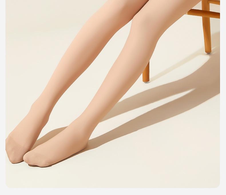 Fenna Women's Plus Velvet Silk Nude Pantyhose - Anti-Snagging, Double-Layer, Autumn/Winter Leggings