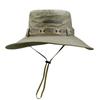Cappello a secchiello da uomo con tesa larga, protezione UV, stile Panama in rete, cappello da sole per pesca all'aperto, escursionismo, campeggio