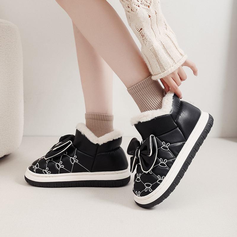Cotton Slippers Winter Wear Women's Fleece Thickened Snow Boots Plush Warm Indoor Home Short Bag and Cotton Shoes