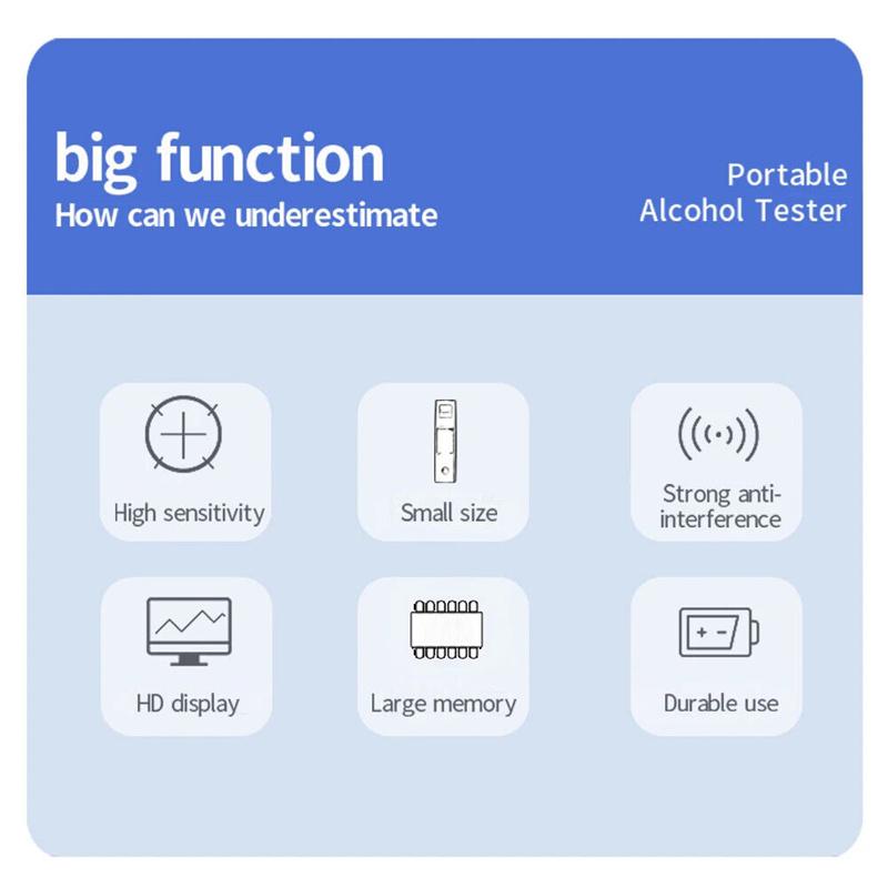 Alcohol Tester Professional High Sensitivity Breathalyzer Non-Contact Alcoholometer Type-C Charging Portable Breathalyzer