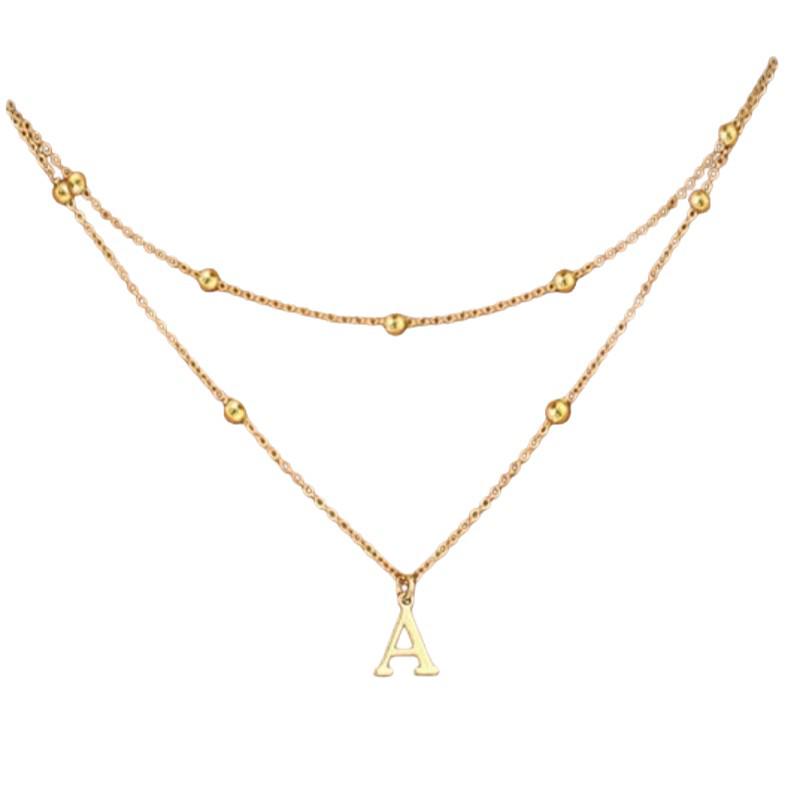 Exquisite 14K Gold Plated Copper Initial Pendant Necklace - Personalized and Fashionable Jewelry