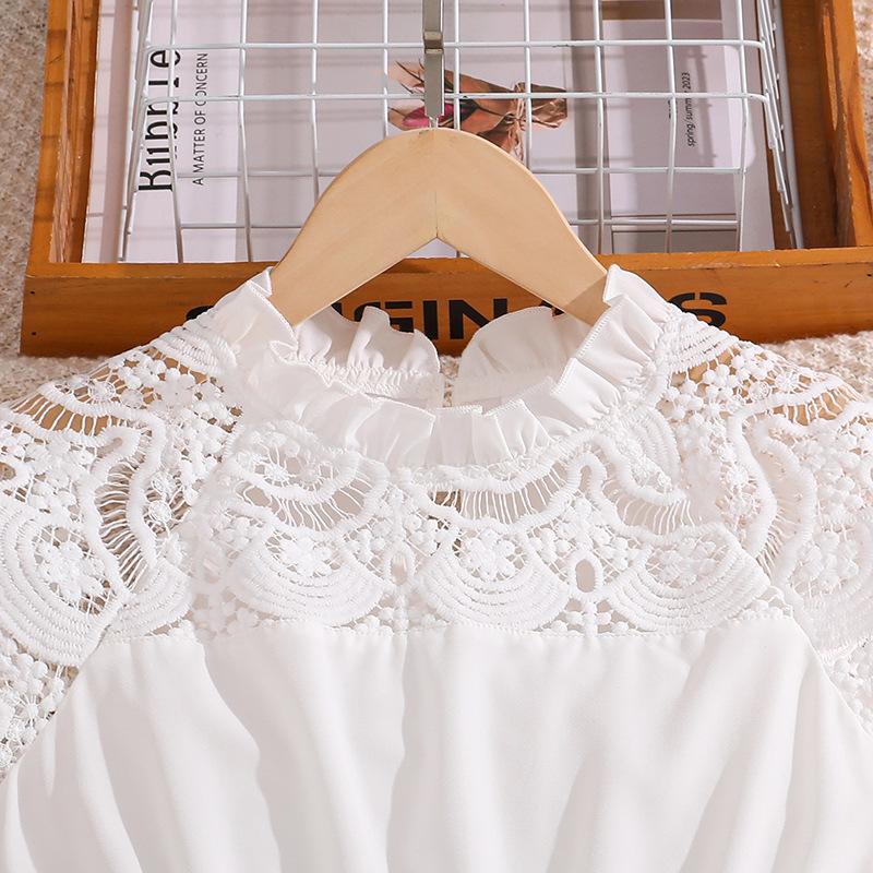 Dívčí princeznovské šaty Letní Dětská móda Patchworkové jednobarevné šaty bez rukávů