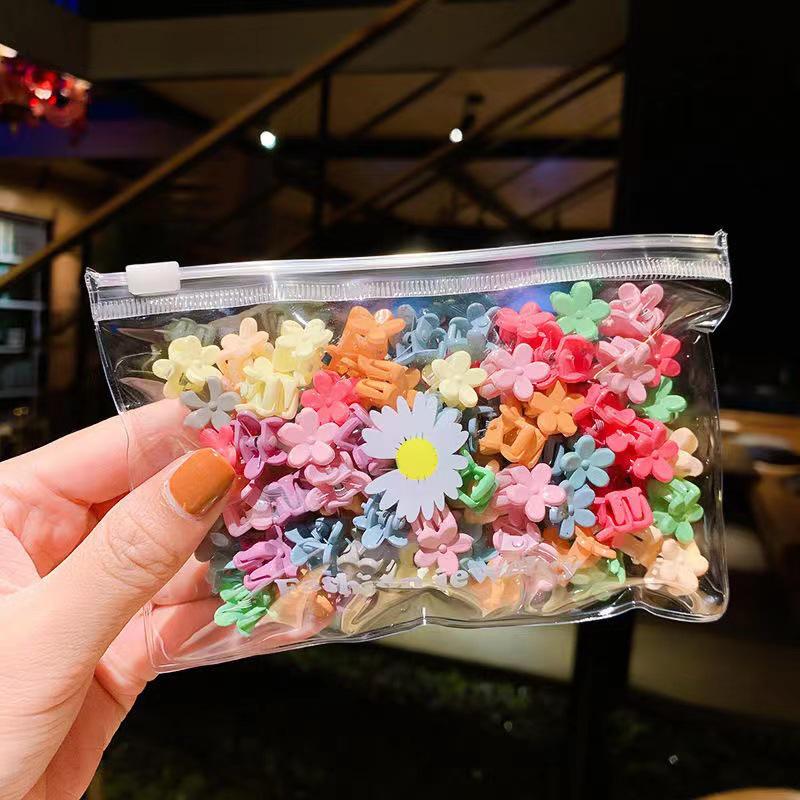 Colorful Hair Flower Clips for Babies & Toddlers - Small Hairpin & Claw Clip Accessories for Girls
