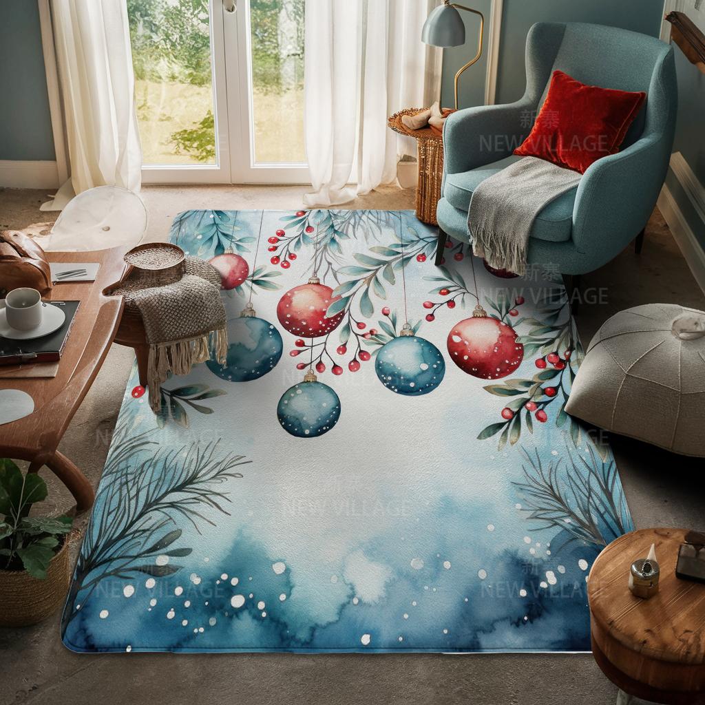 House Entrance Carpet Home Door Mat Living Room Bath Foot Bathroom Non-slip Water Absorption Rugs Bath Merry Christmas Winter