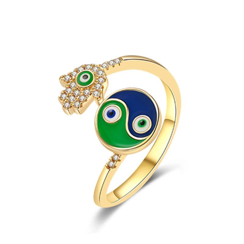 Fidget Spinner Ring Anxiety for Women Multiple Crystal Flower Eye Butterfly Animal Ring Rotate Anti Stress Wedding Jewerly