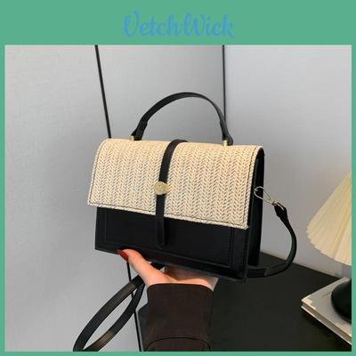 Stylish Pu Woven Shoulder Bag 2024 Summer Trendy Patchwork Small Crossbody For Women