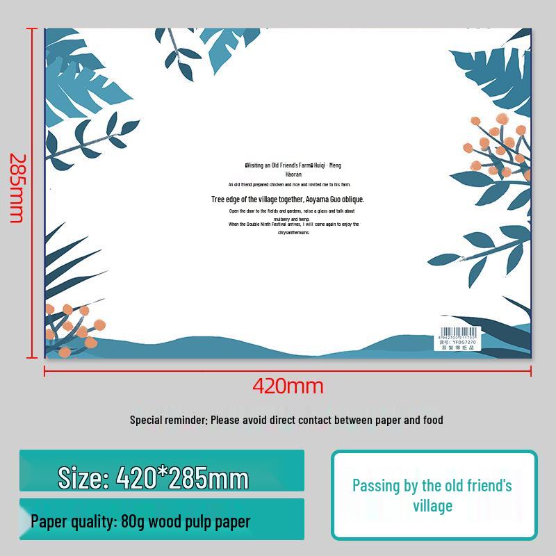Disposable Wash-Free Paper Dining Table Mat for Restaurants and Cafes