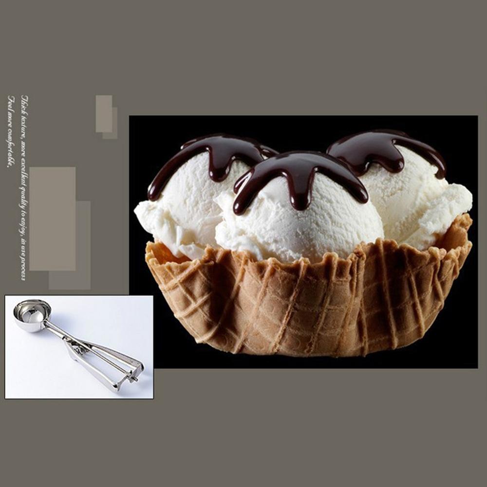 New Kitchen Ice Cream Mash Potato Scoop Stainless Steel Spoon Spring Handle Kitchen Accessories  3 size for choose