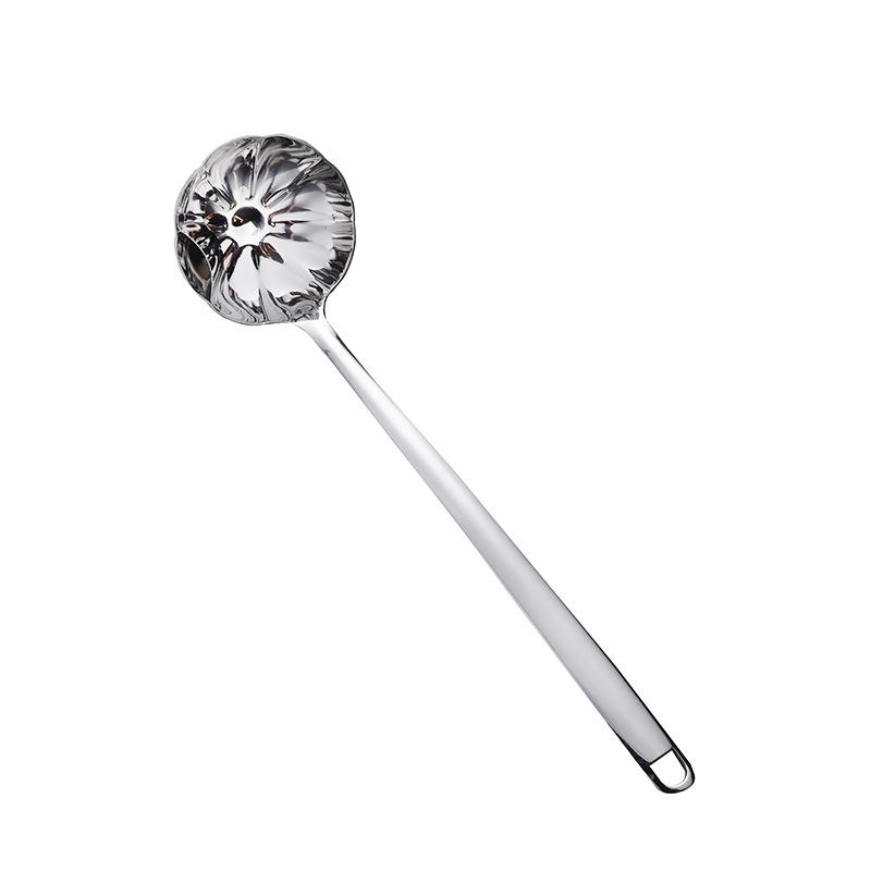 Nerezová naběračka na horký hrnec cedník naběračky Hotpot polévková naběračka lžíce list lotosu tvarovaná dlouhá rukojeť cedník kuchyňská pomůcka na vaření