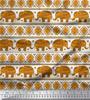 Soimoi Japan Crepe Satin Fabric Aztec & Tribal Elephant Ethnic Print Sewing Fabric Metre 42 Inch