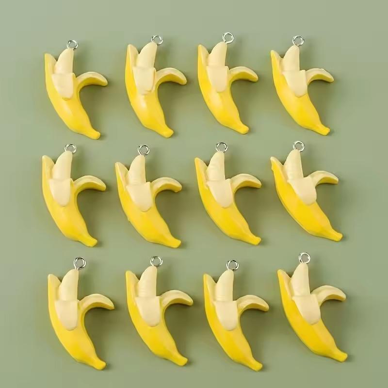 10pcs Yellow Resin Cute Lemon Charms Fruit Pendants for Jewelry Making DIY Necklace Bracelet Earrings Key Chain Accessories