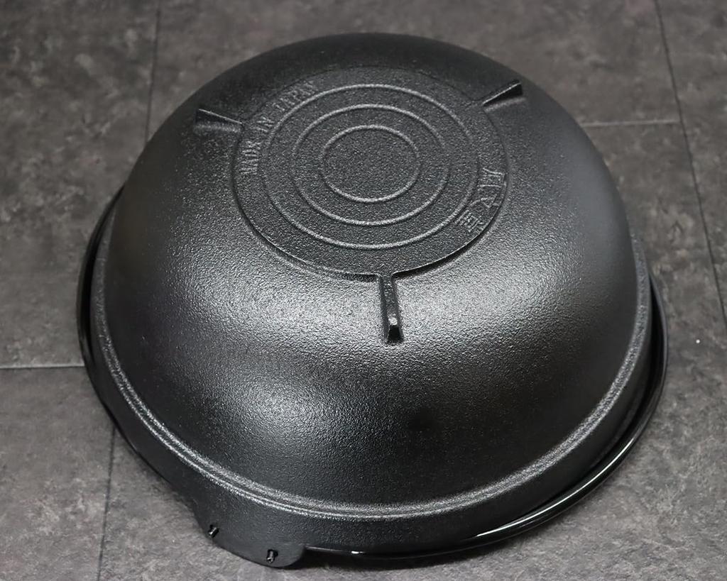 Asahi Iwate Prefecture Traditional Craftsmanship Nanbu Iron Irori Pot 27 with Two Handles and Wooden Lid and IH Commercial Use (2.8L Capacity) (Gas