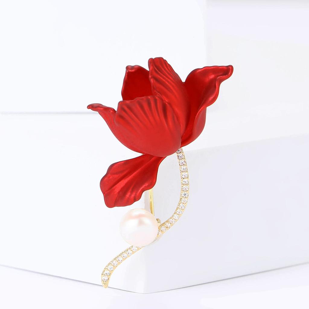 Fashion Light Luxury Micro-Inlaid Copper Zircon Begonia Brooch, High-End Atmospheric Women'S Clothing Brooch Jewelry Pin