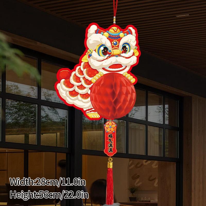 Chinese New Year Red Paper Lantern 2025 Paper Honeycomb LanternsChinese Spring Festival Ornament New Year Hanging Pendants