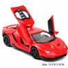 1:32 Lambor Lp770-4 Toys Model Sports Cars Light Music Rubber Tires Vehicle Wheel Pull Back Miniature Car Child Decoration Gifts