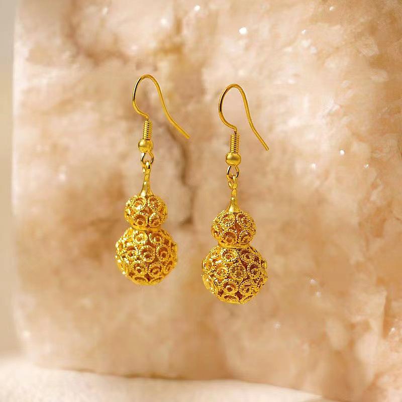 Ethnic Hollow Gourd Earrings - Xiaohongshu Inspired Women's Jewelry