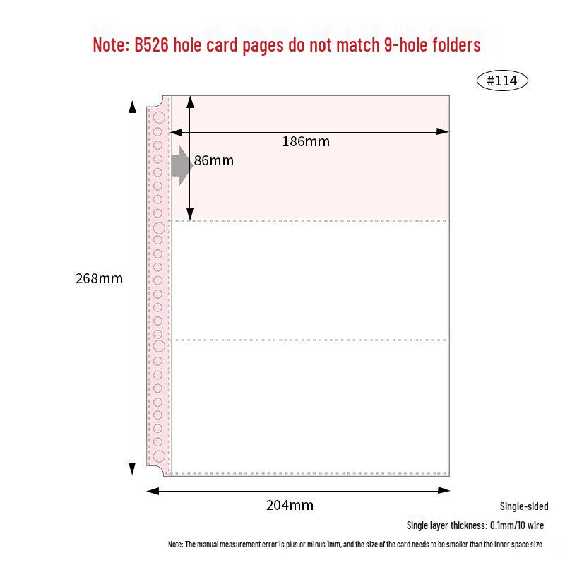 B5 Card Album with PP Transparent Inner Pages: Loose-Leaf with 1, 2, or 4 Pockets, 9-Hole Refill for Idol Card Storage