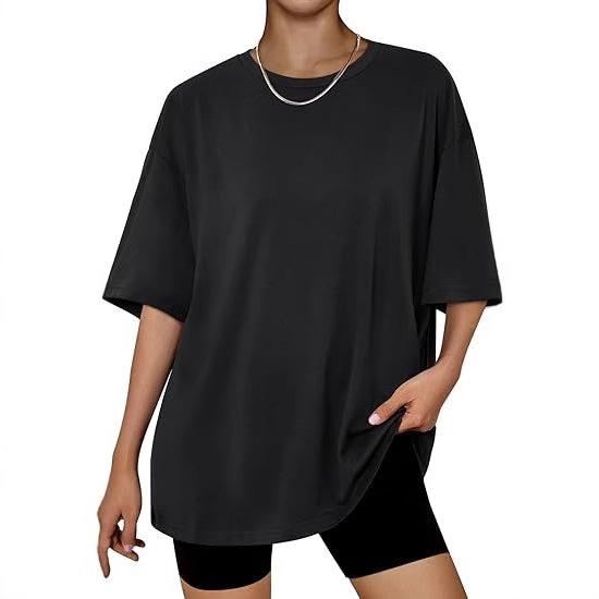 Women's loose casual large size solid color new t-shirt round neck short sleeve women's top