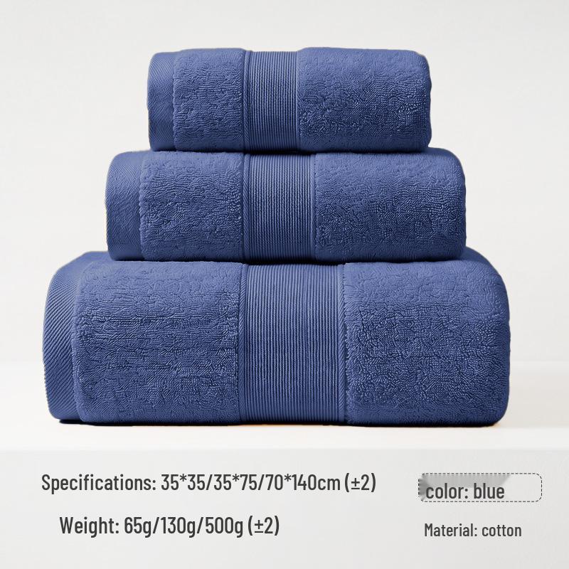 Toalha de Banho e Rosto Bordada de Algodão Puro Espesso - Altamente Absorvente, Perfeita para Uso Doméstico ou Presentes