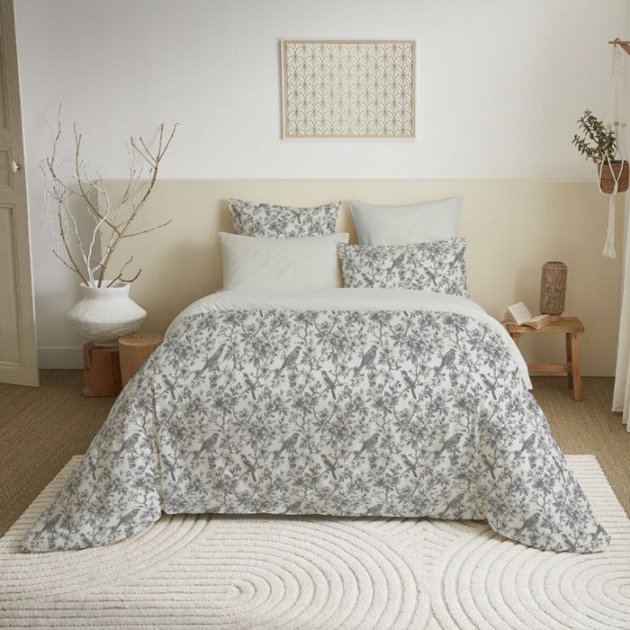 Complete Reversible Duvet Cover Pack for 140 X 190 Cm Bed Bérengère Nuage