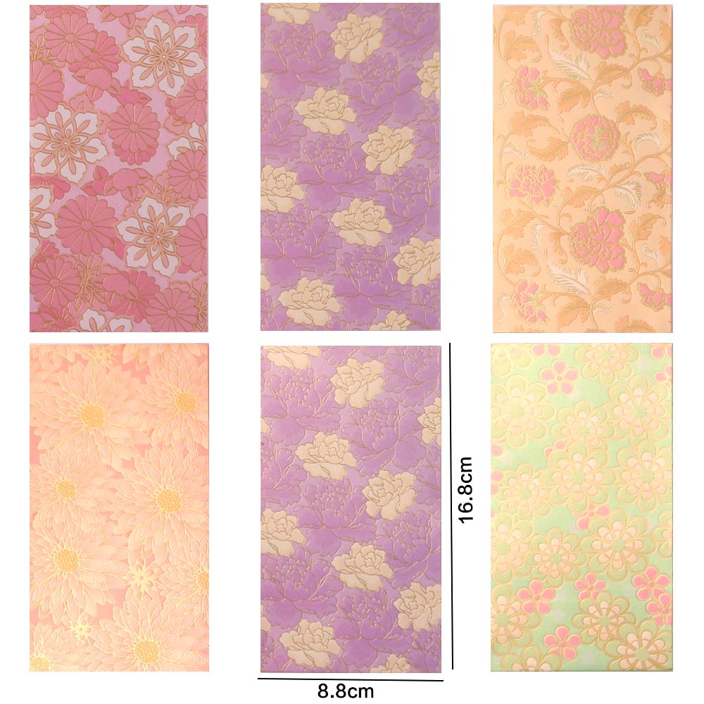 6pcs Mixed Pattern Lucky Money Bag Thickened Money Bag Hongbao  Chinese New Year