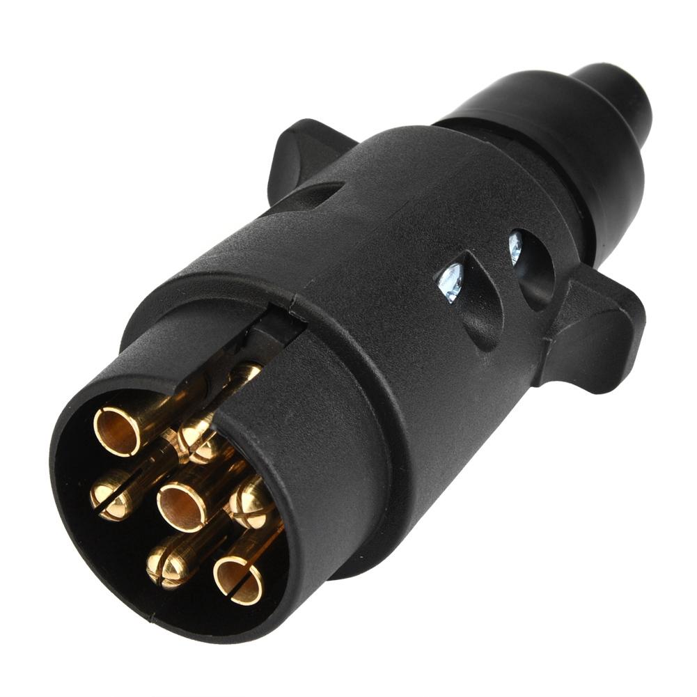 7 Pin Car Trailer Socket Plug Connector for Caravan Towbar Towing European Standard 12V